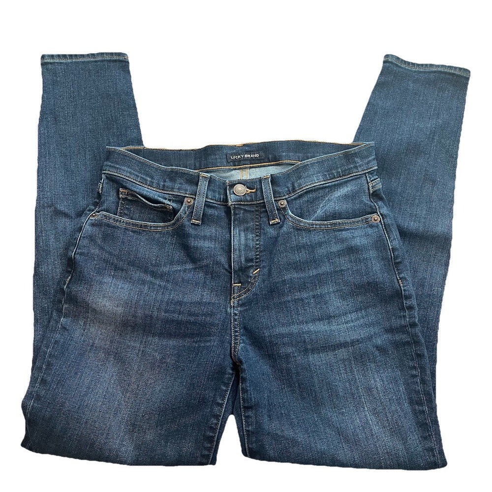 Lucky Brand Blue Mid Rise Skinny Ava Jeans Denim Stretch‎ Women's Size W28 L27